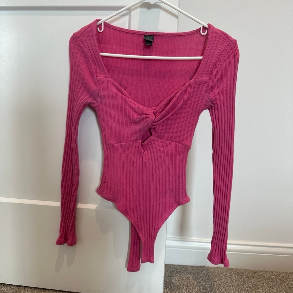 Wild Fable Fuchsia Ribbed Bodysuit